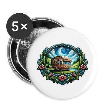Camping - Buttons klein 25 mm (5er Pack) - Weiß - Vorne