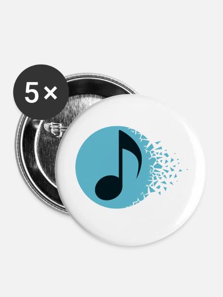Abstrakter Klangausbruch - Buttons klein 25 mm (5er Pack) - Weiß