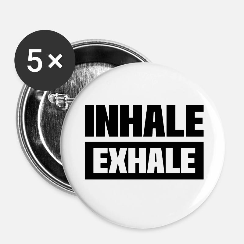 INSPIREZ EXPIREZ - Lot de 5 petits badges (25 mm) - blanc