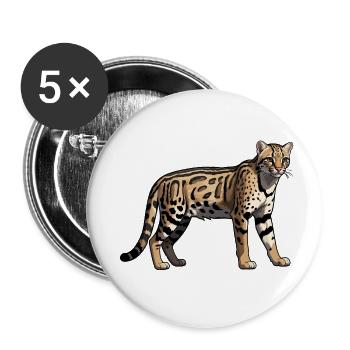 Cheetah - Cute Wildcat Motifs - Buttons small 1''/25 mm (5-pack) - white - Front