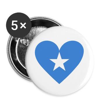 Somalia Heart - Buttons small 1''/25 mm (5-pack) - white - Front