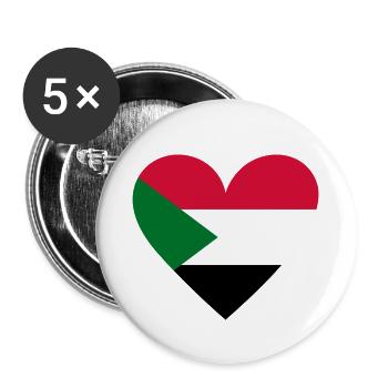 Cœur du Soudan - Lot de 5 petits badges (25 mm) - blanc - Devant