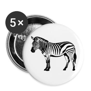 Zebra - Cute Zoo Animal Design - Buttons klein 25 mm (5er Pack) - Weiß - Vorne