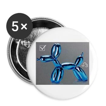 Dog Balloon - Lot de 5 petits badges (25 mm) - blanc - Devant