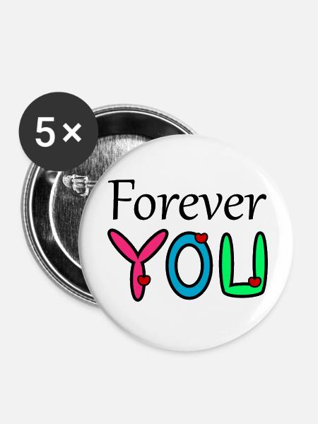 Forever You - Buttons klein 25 mm (5er Pack) - Weiß