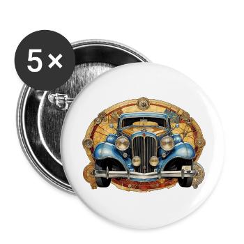 Oldtimer - Buttons klein 25 mm (5er Pack) - Weiß - Vorne