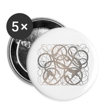 Nordische Mythologie Urnenstil Wikingerkunst neu interpretiert - Buttons klein 25 mm (5er Pack) - Weiß - Vorne