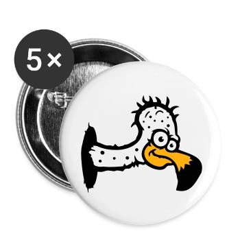 Geier Aasfresser Vogel lustig Geiern Aasgeier Spaß - Buttons klein 25 mm (5er Pack) - Weiß - Vorne