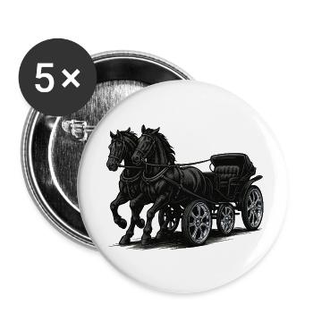 Carriage with modern chrome rims - Buttons small 1''/25 mm (5-pack) - white - Front