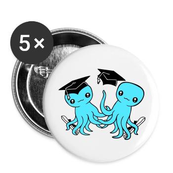 2 Octopus a réussi deux études secondaires - Lot de 5 petits badges (25 mm) - blanc - Devant