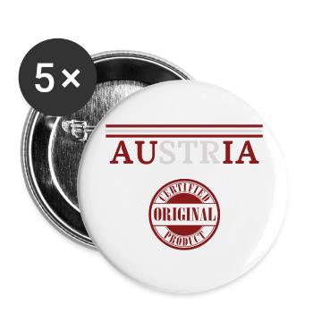 Drapeau de l’Autriche, fierté autrichienne - Lot de 5 petits badges (25 mm) - blanc - Devant
