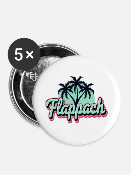Flappach Ravensburg Palmen - Buttons klein 25 mm (5er Pack) - Weiß