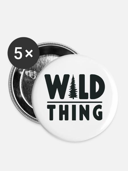 Wild Thing Wald Abenteuer - Buttons klein 25 mm (5er Pack) - Weiß