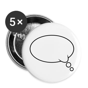Denkblase Design - Buttons klein 25 mm (5er Pack) - Weiß - Vorne