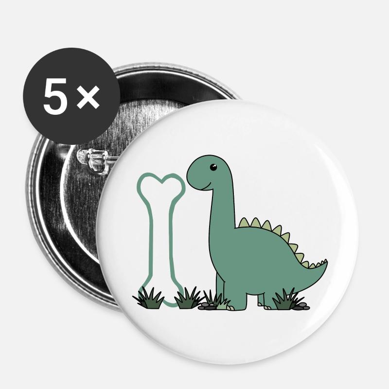 Buchstabe I - Buttons klein 25 mm (5er Pack) - Weiß