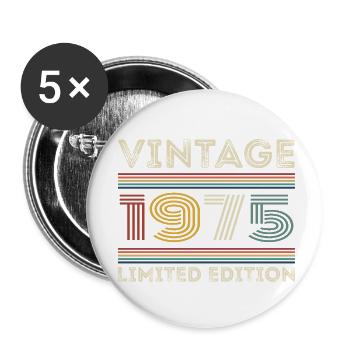 1975 Geburtstag 1975 Retro 1975 Geschenk 1975 - Buttons klein 25 mm (5er Pack) - Weiß - Vorne
