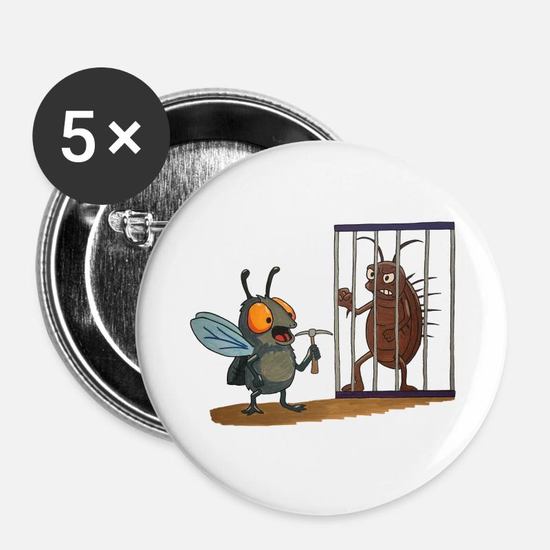 Free Roach - Buttons klein 25 mm (5er Pack) - Weiß