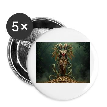 Coatlicue, Aztec earth goddess of life and death - Buttons small 1''/25 mm (5-pack) - white - Front