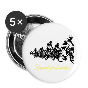 Kmoet just nothing, Dialecte anversois Chemises - Lot de 5 petits badges (25 mm) - blanc - Devant