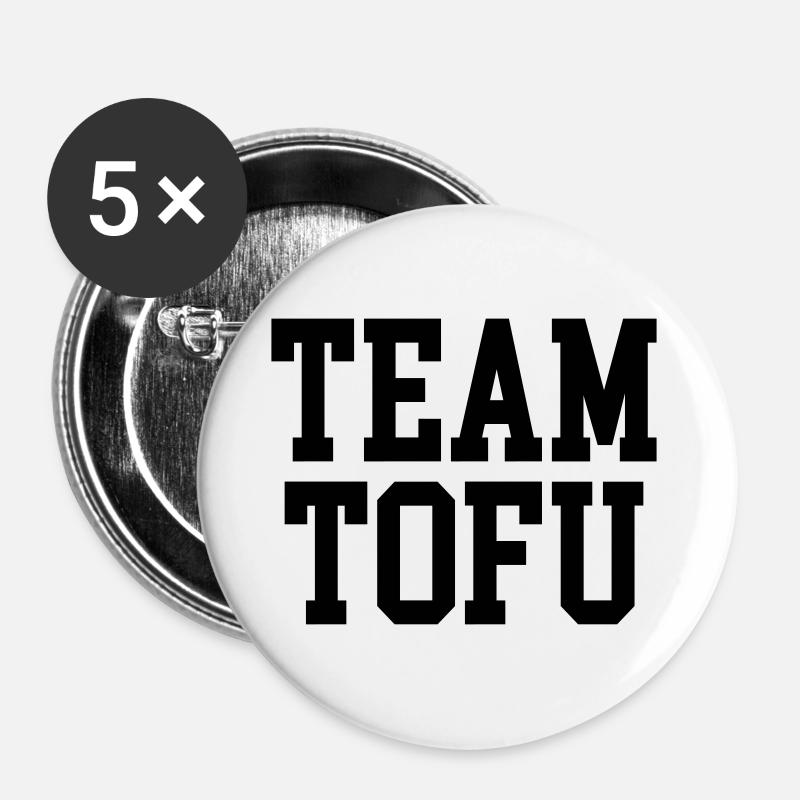Team Tofu Black - Buttons small 1''/25 mm (5-pack) - white