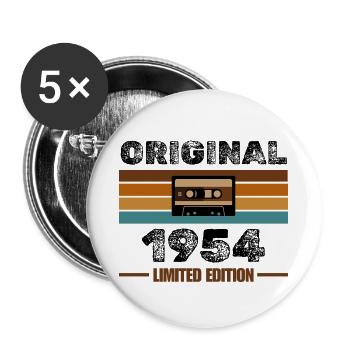 Original 1954 – Retro Cassette Limited Edition - Buttons small 1''/25 mm (5-pack) - white - Front