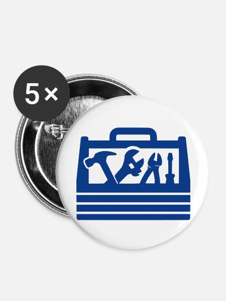 werkzeugkasten werkzeuge - Buttons klein 25 mm (5er Pack) - Weiß