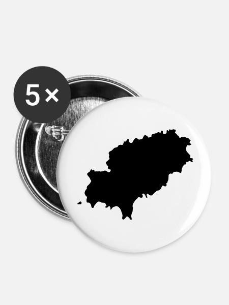 Ibiza - Buttons klein 25 mm (5er Pack) - Weiß