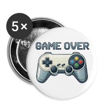 Fin du jeu - Lot de 5 petits badges (25 mm) - blanc - Devant