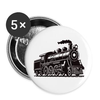 lokomotive silhouette - Buttons klein 25 mm (5er Pack) - Weiß - Vorne