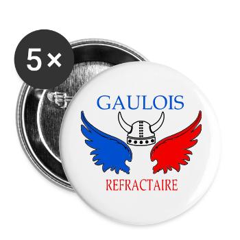 Dreifarbige Flügel der refraktären Gallier - Buttons klein 25 mm (5er Pack) - Weiß - Vorne