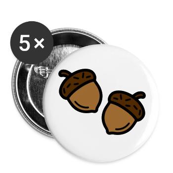 Gland Chêne d’automne - Lot de 5 petits badges (25 mm) - blanc - Devant