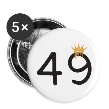 49 - Buttons klein 25 mm (5er Pack) - Weiß - Vorne