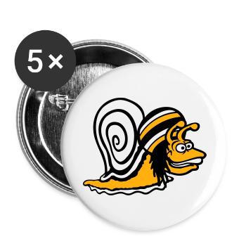 Schnecke Reggae Musik Rasta Haare Mütze Jamaika - Buttons klein 25 mm (5er Pack) - Weiß - Vorne