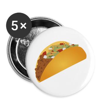 Lebendiger Taco-Musterdruck - Buttons klein 25 mm (5er Pack) - Weiß - Vorne