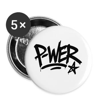Graffiti Power Street Art Design - Buttons klein 25 mm (5er Pack) - Weiß - Vorne