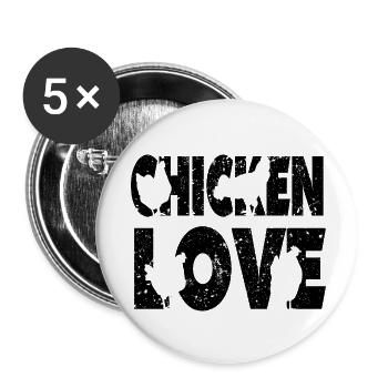 Chicken Love Graffiti Design - Buttons small 1''/25 mm (5-pack) - white - Front