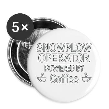 Snowplow Operator Powered Coffee Schneepflugfahrer - Buttons klein 25 mm (5er Pack) - Weiß - Vorne