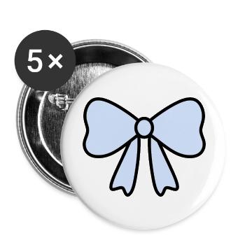 Delicate Light Blue Bow Design - Buttons small 1''/25 mm (5-pack) - white - Front