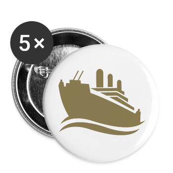 Kreuzfahrtschiff Silhouette Minimalistisch Meer - Buttons klein 25 mm (5er Pack) - Weiß - Vorne