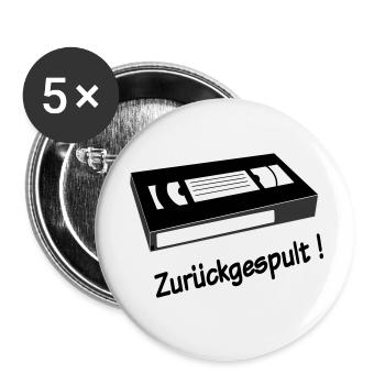 Zurueckgespult - Buttons klein 25 mm (5er Pack) - Weiß - Vorne