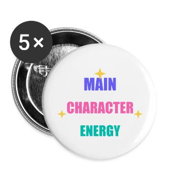 Hauptcharakter-Energie - Buttons klein 25 mm (5er Pack) - Weiß - Vorne