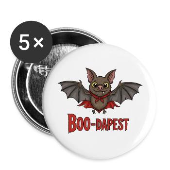 Voyage amusant Boo-dapest - Lot de 5 petits badges (25 mm) - blanc - Devant
