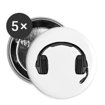 Kopfhörer mit Mikrofon - Buttons klein 25 mm (5er Pack) - Weiß - Vorne