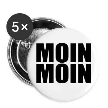 MOIN MOIN - Buttons klein 25 mm (5er Pack) - Weiß - Vorne