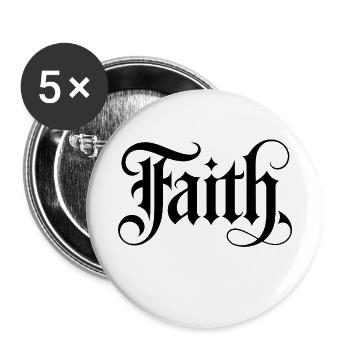 Foi - Design romain stoïcien - Lot de 5 petits badges (25 mm) - blanc - Devant