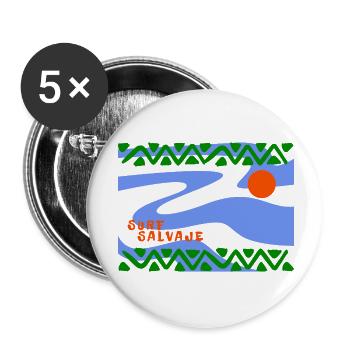 Surf Salvaje Psychedelic Waves - Buttons small 1''/25 mm (5-pack) - white - Front