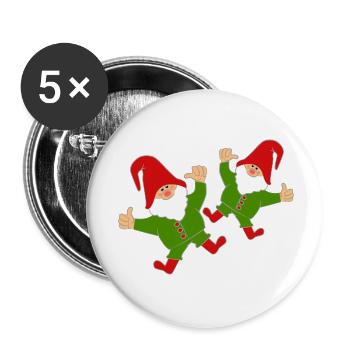 Lustige Wichtel - Buttons klein 25 mm (5er Pack) - Weiß - Vorne