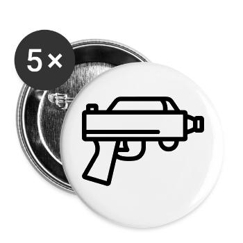 Wasserpistole - Buttons klein 25 mm (5er Pack) - Weiß - Vorne