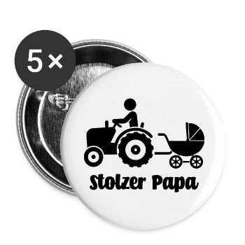 Funny gift for dad for birth Proud dad - Buttons small 1''/25 mm (5-pack) - white - Front