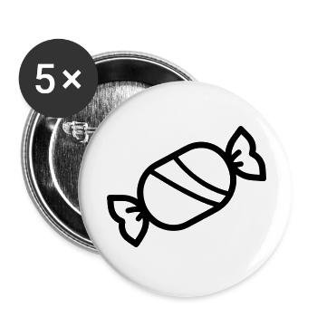 Süßigkeiten - Buttons klein 25 mm (5er Pack) - Weiß - Vorne